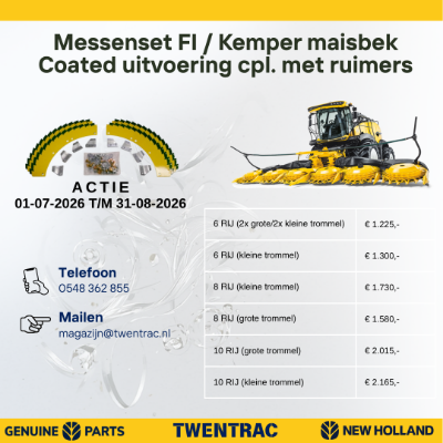 Messenset FI / Kemper maisbek coated uitvoering cpl. met ruimers
